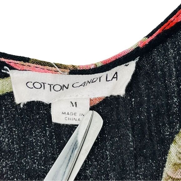 Cotton Candy LA High Low Wrap Dress In Floral Black Women’s Size M - Picture 7 of 8